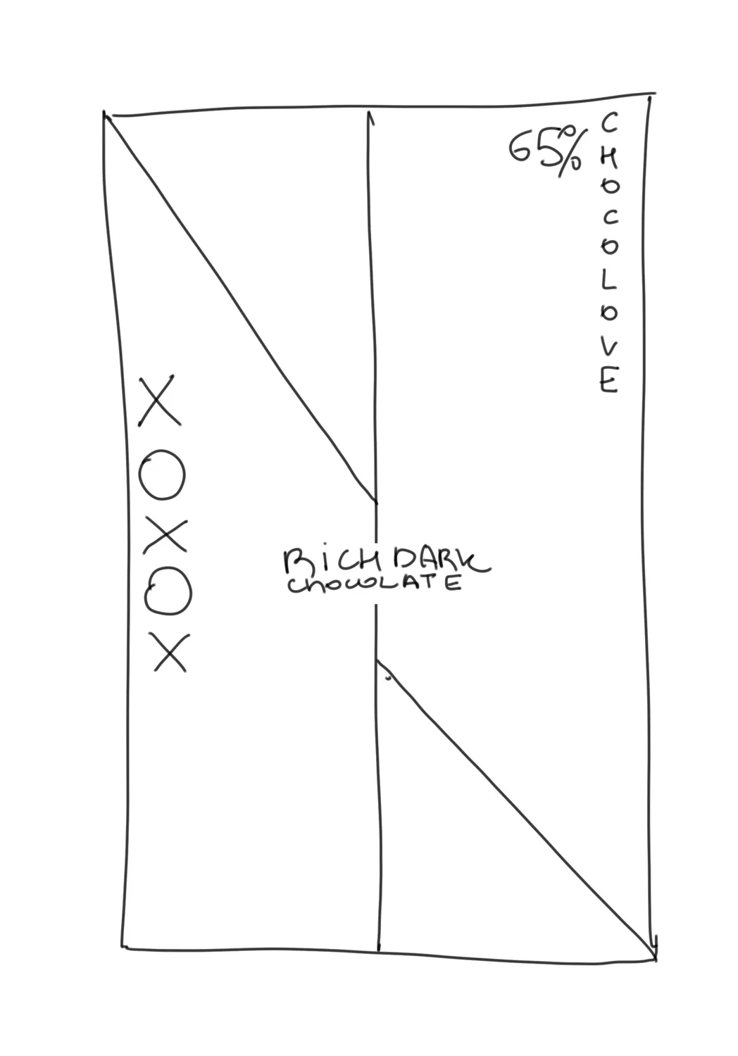 Chocolove geometric diagonal-split sketch