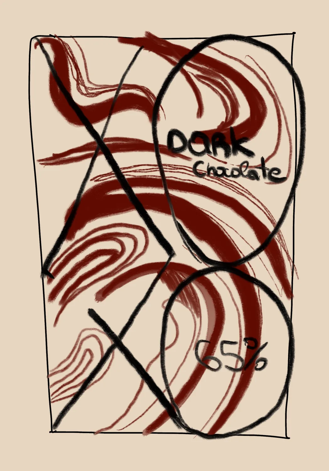 Chocolove red swirl brush study