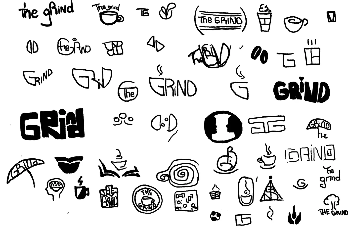 Grind further logo sketch studies