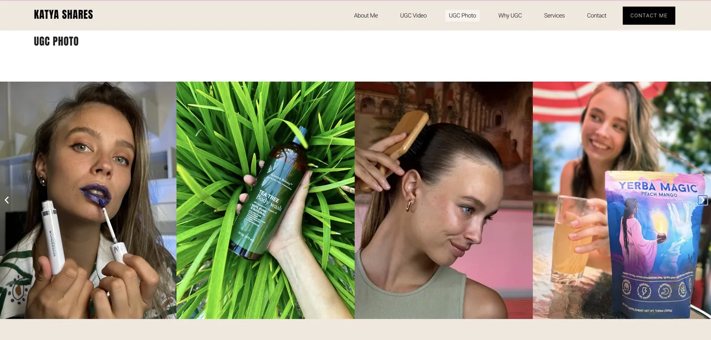 UGC product and lifestyle photography