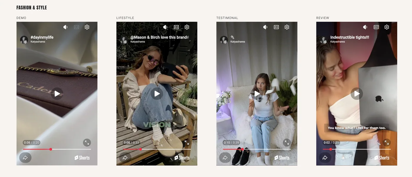 UGC reels — fashion & style