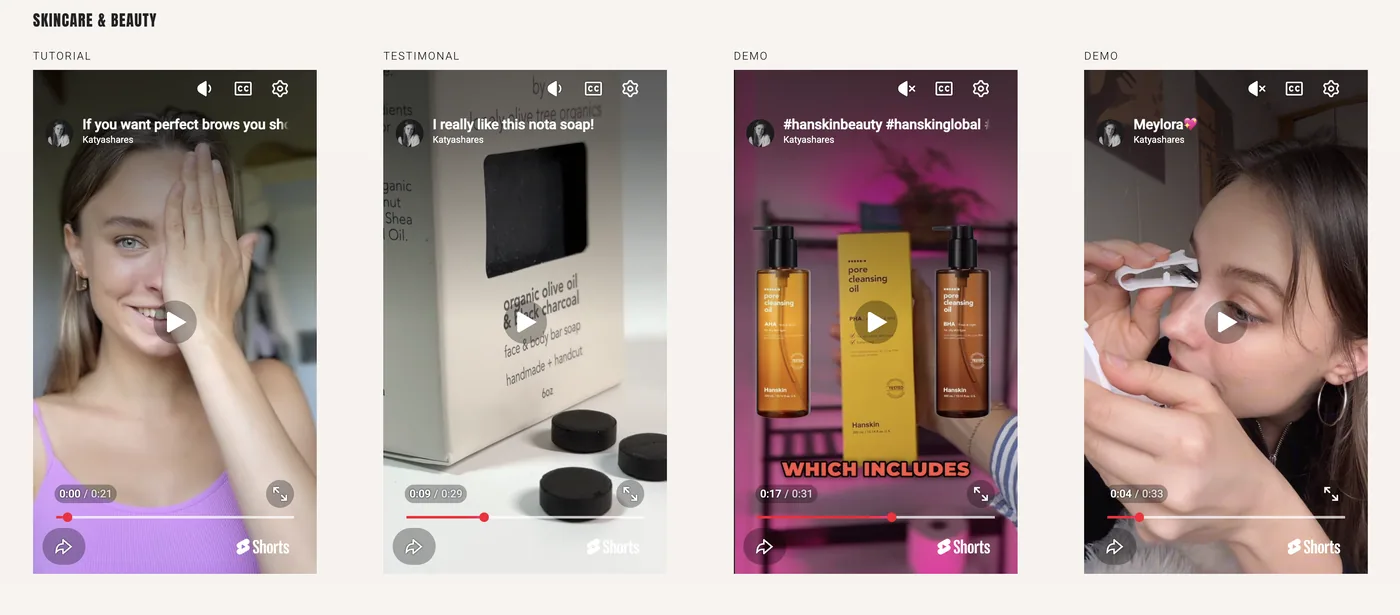 UGC reels — skincare & beauty